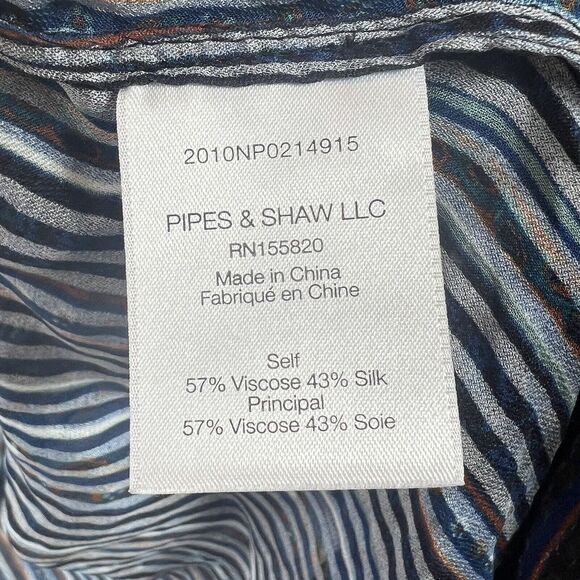 Veronica Beard Malaya Tie-Neck Printed Silk Devoré-Satin Blouse Size 8 - Picture 12 of 14